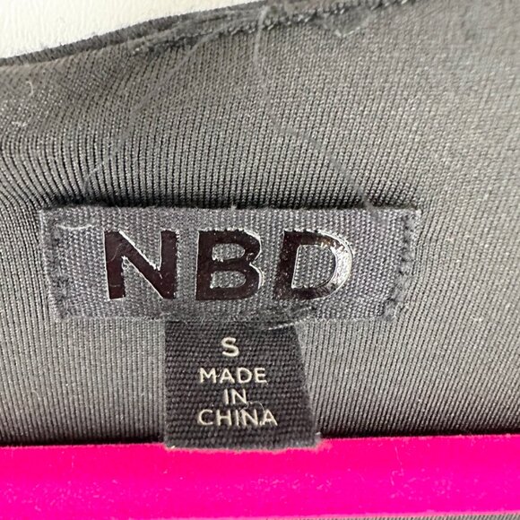 NBD Dress Womens Small Black Cut Out Solid Long Sleeve Asymmetrical Mini - Picture 4 of 11